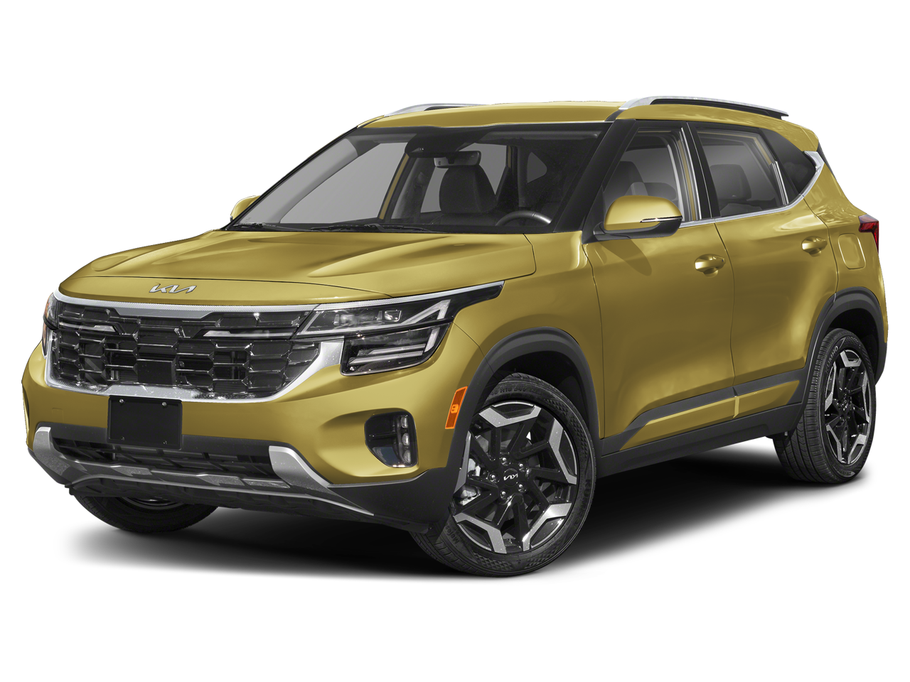 2024 Kia Seltos SX in Valais Green — front three-quarter view