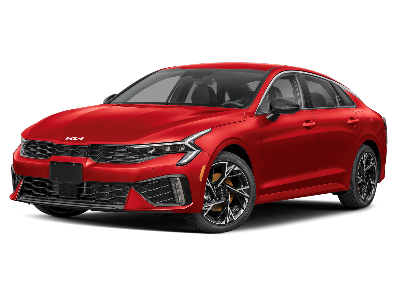 2026 Kia K5 GT-Line in Runway Red — front three-quarter view